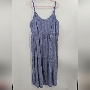 Old Navy Blue Gingham Maxi Dress Size XXL